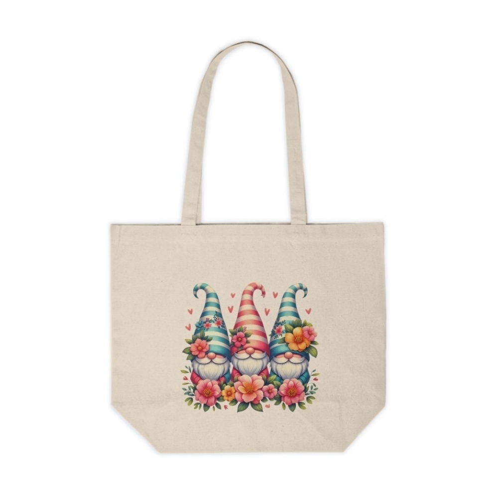 Spring Garden Gnome Custom Canvas Tote Bag